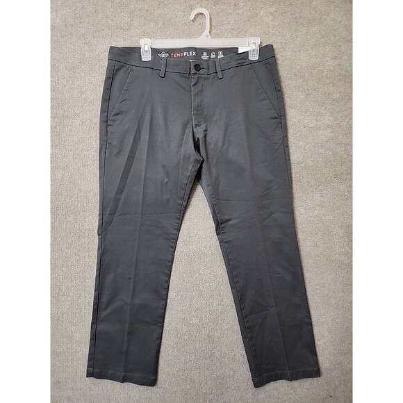 St Johns Bay Temp Flex Chino Pants Mens 38x30 Gray Stretch Comfort NEW - Picture 1 of 11